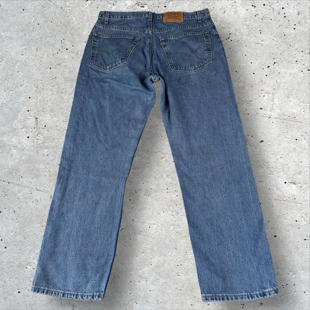 Vintage Levis‎ Jeans Measure 36x30 Blue 505 Reg Straight Fit 90s Distressed USA